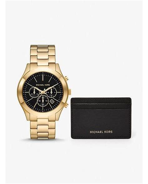 wrist watch michael kors wallet house and car|Oversized Slim Runway Watch and Card Case Gift Set .